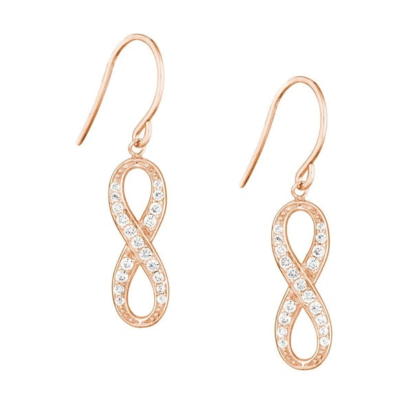 Dangle CZ Infinity Earrings
