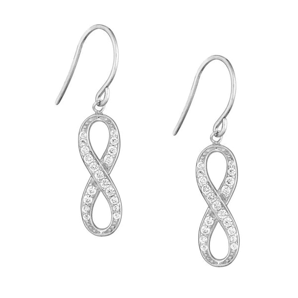 Dangle CZ Infinity Earrings