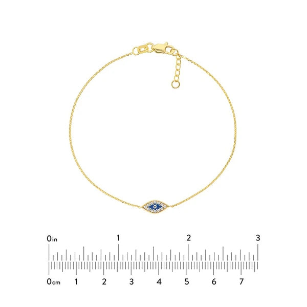 Mini CZ Evil Eye Adjustable Bracelet