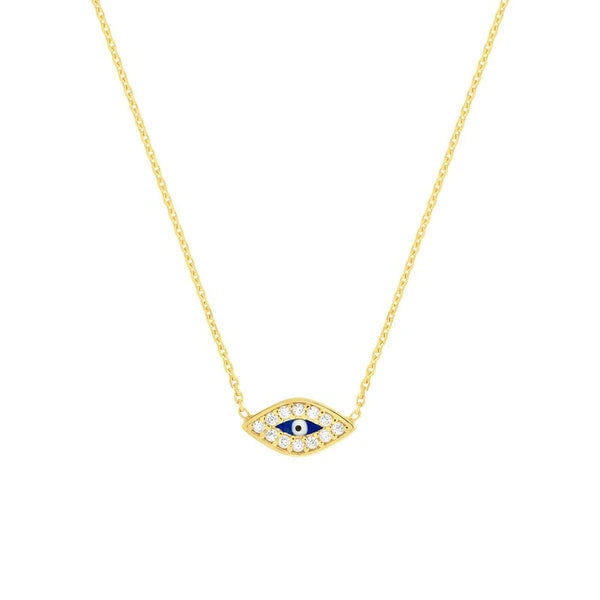 Mini CZ Evil Eye Adjustable Necklace