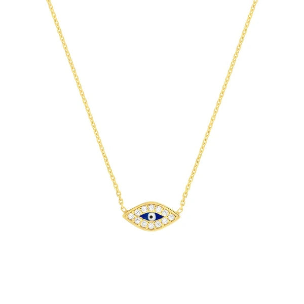Mini CZ Evil Eye Adjustable Necklace