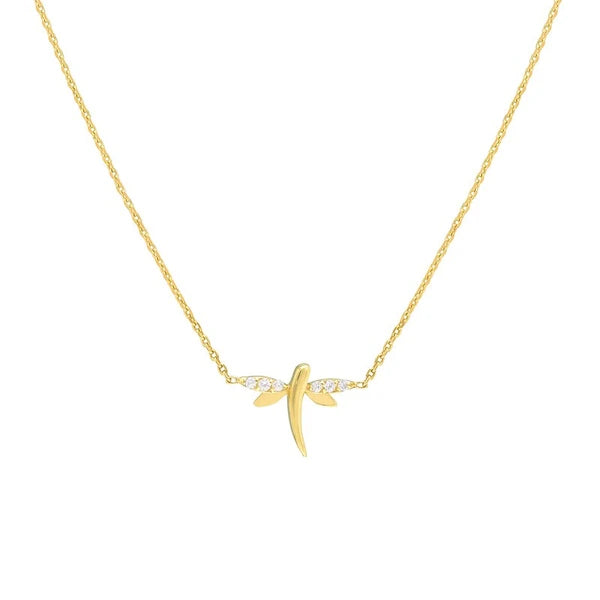 Plated Sterling Silver Mini Dragonfly Necklace