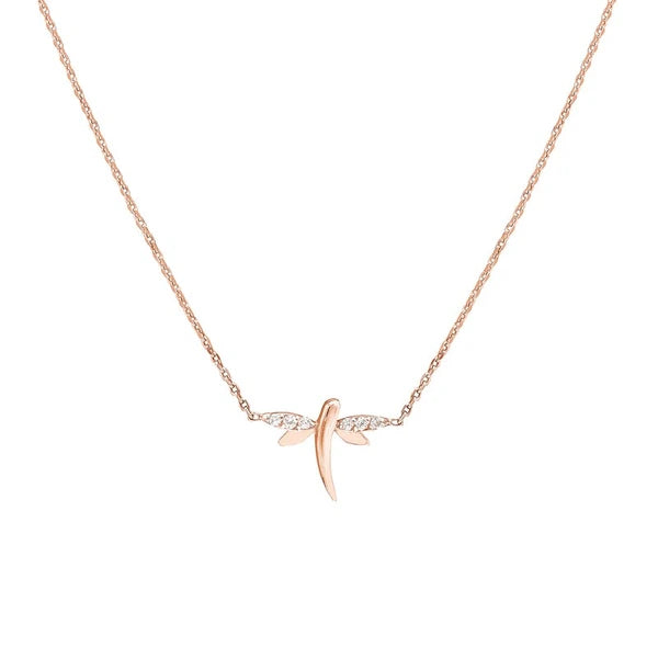 Plated Sterling Silver Mini Dragonfly Necklace