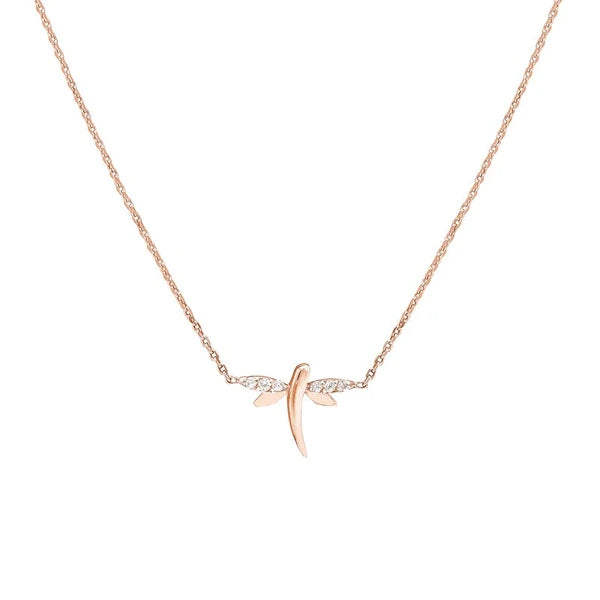 Plated Sterling Silver Mini Dragonfly Necklace