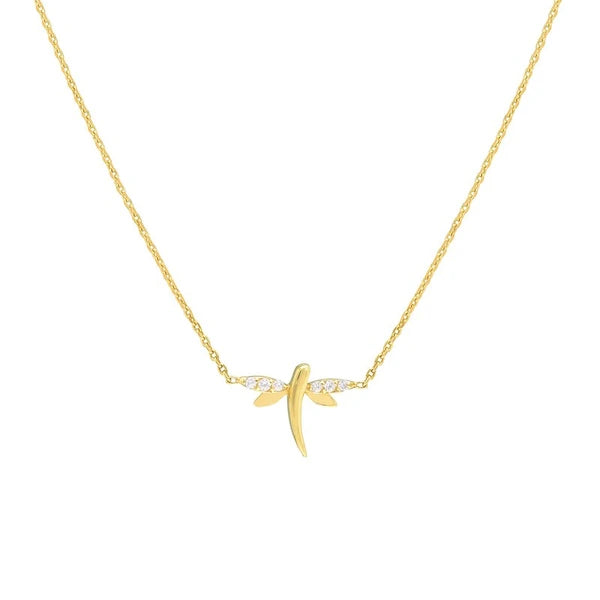Plated Sterling Silver Mini Dragonfly Necklace