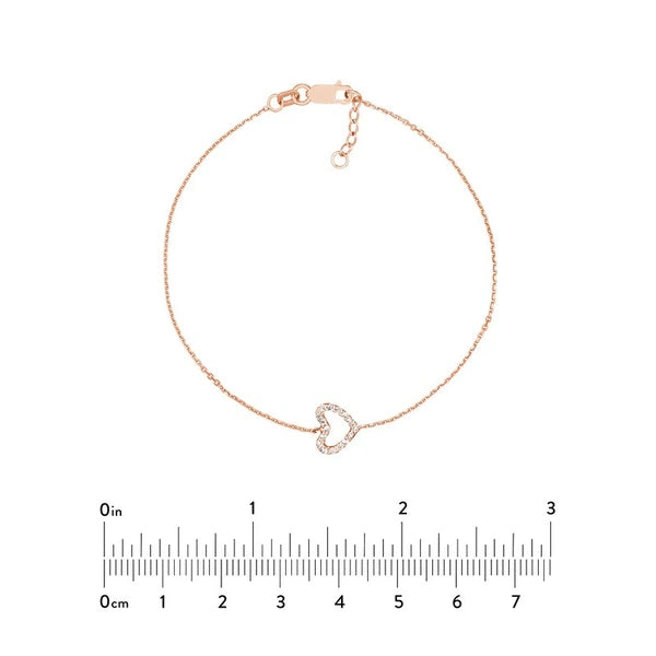 Sideways Mini CZ Heart Adjustable Bracelet