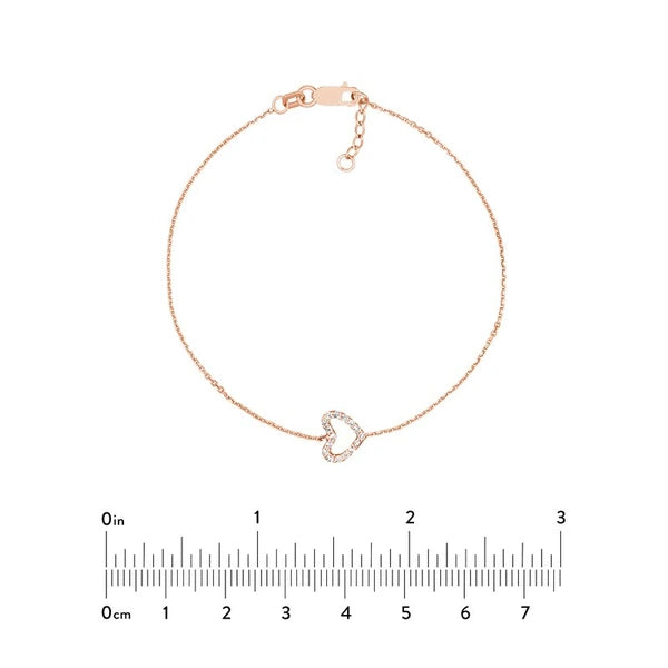 Sideways Mini CZ Heart Adjustable Bracelet