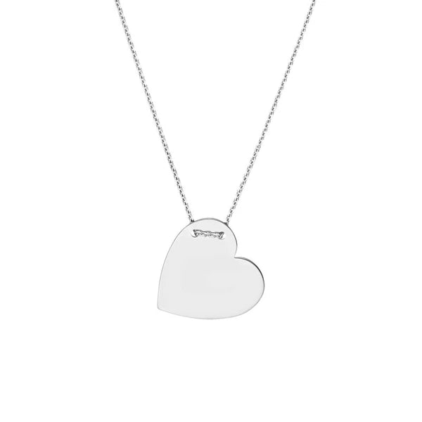 Engravable Heart Plate Adj. Necklace