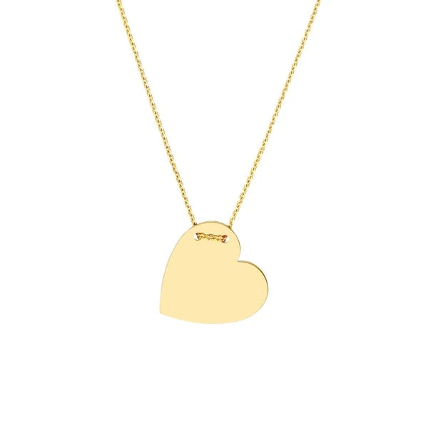 Engravable Heart Plate Adj. Necklace