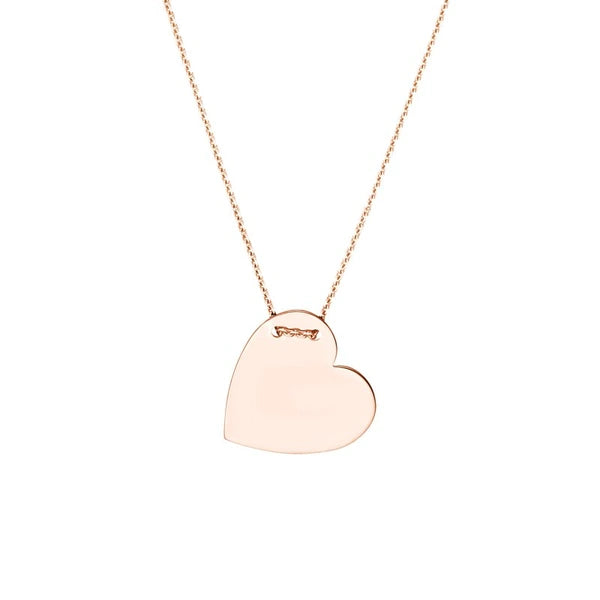Engravable Heart Plate Adj. Necklace