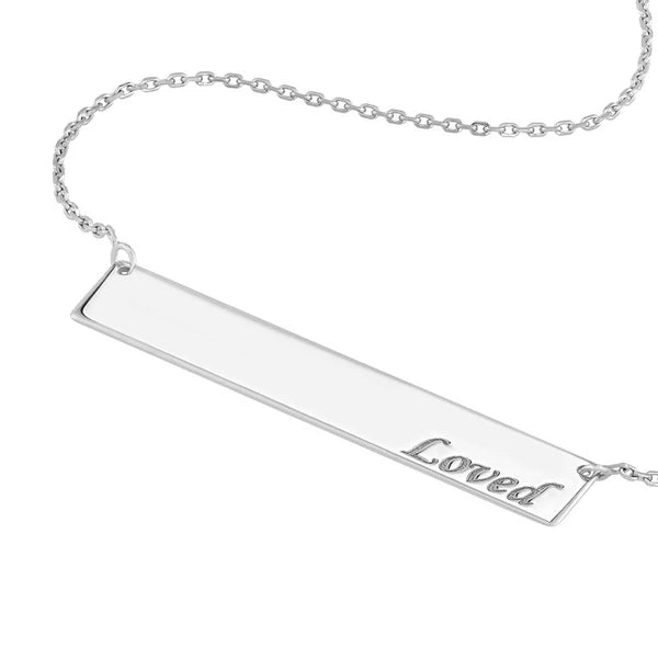 Loved Bar Necklace in Plated Sterling Silver