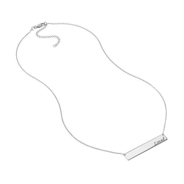 Loved Bar Necklace in Plated Sterling Silver