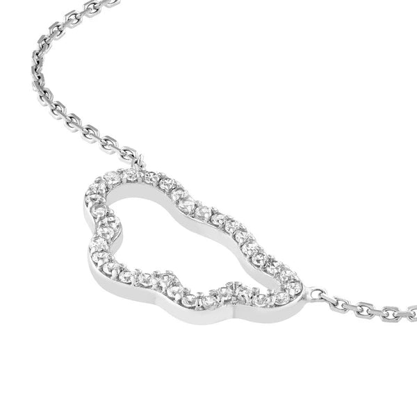 Sterling Silver CZ Open Cloud Necklace