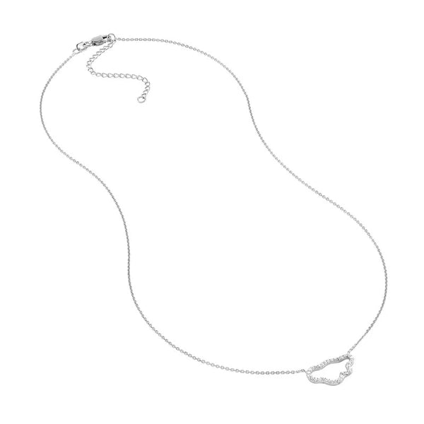 Sterling Silver CZ Open Cloud Necklace