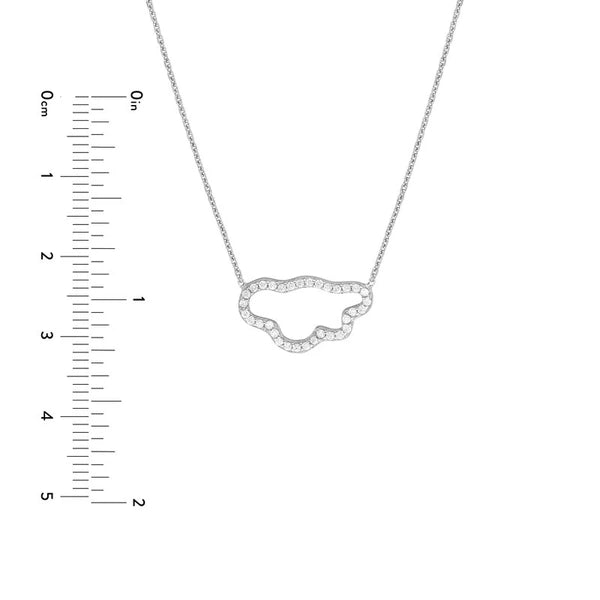 Sterling Silver CZ Open Cloud Necklace