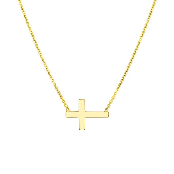 Sideways Mini Cross Adjustable Necklace
