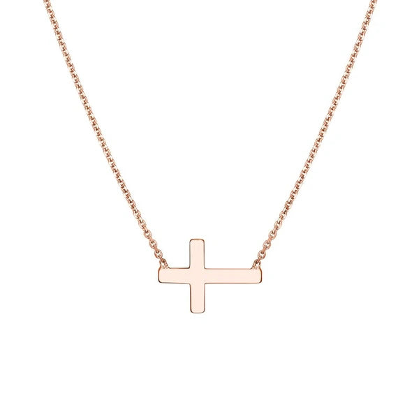 Sideways Mini Cross Adjustable Necklace