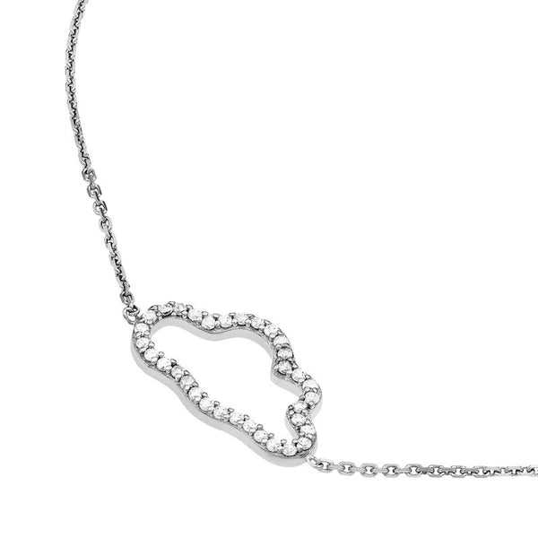 Sterling Silver CZ Open Cloud Adjustable Bracelet