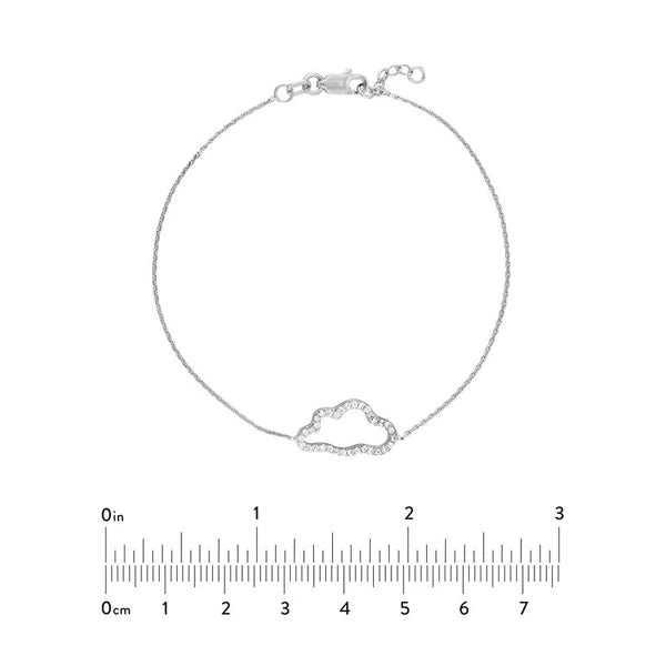 Sterling Silver CZ Open Cloud Adjustable Bracelet