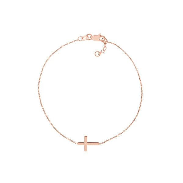 Sideways Mini Cross Adjustable Bracelet