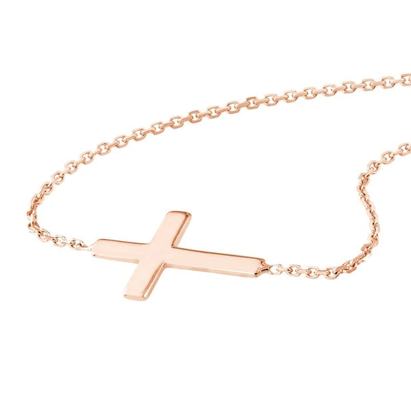 Sideways Mini Cross Adjustable Bracelet