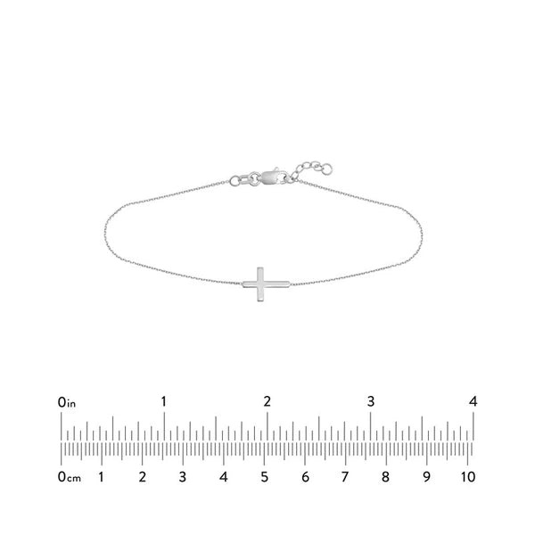 Sideways Mini Cross Adjustable Bracelet