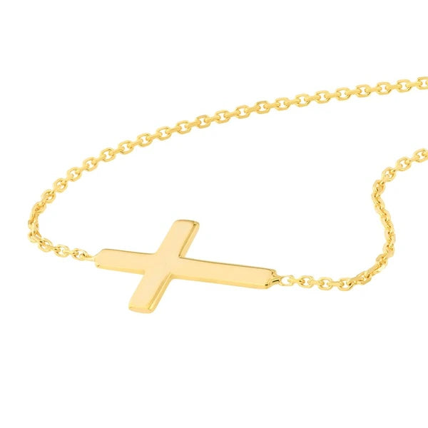 Sideways Mini Cross Adjustable Bracelet