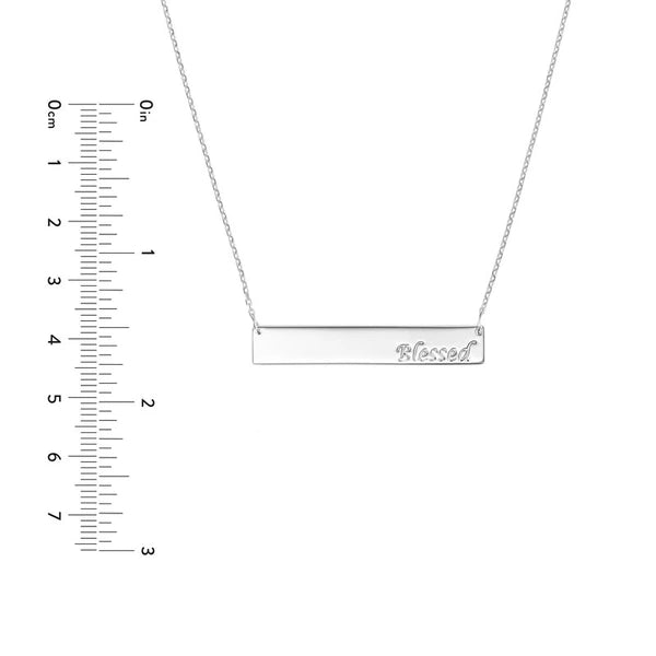 Blessed Bar Necklace in Plated Sterling Silver