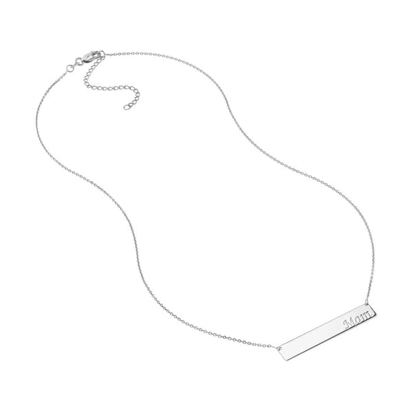 Mom Bar Necklace in Plated Sterling Silver