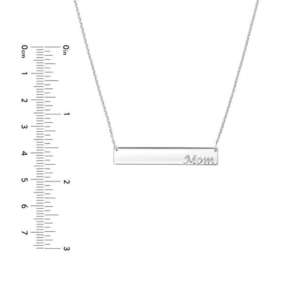 Mom Bar Necklace in Plated Sterling Silver