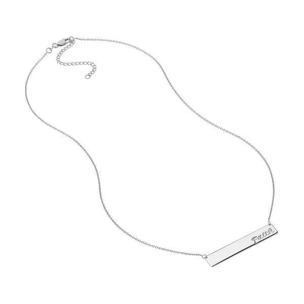 Faith Bar Necklace in Plated Sterling Silver