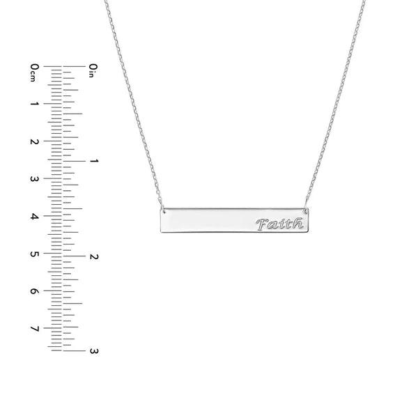 Faith Bar Necklace in Plated Sterling Silver