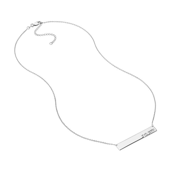 I Love You Bar Necklace in Plated Sterling Silver
