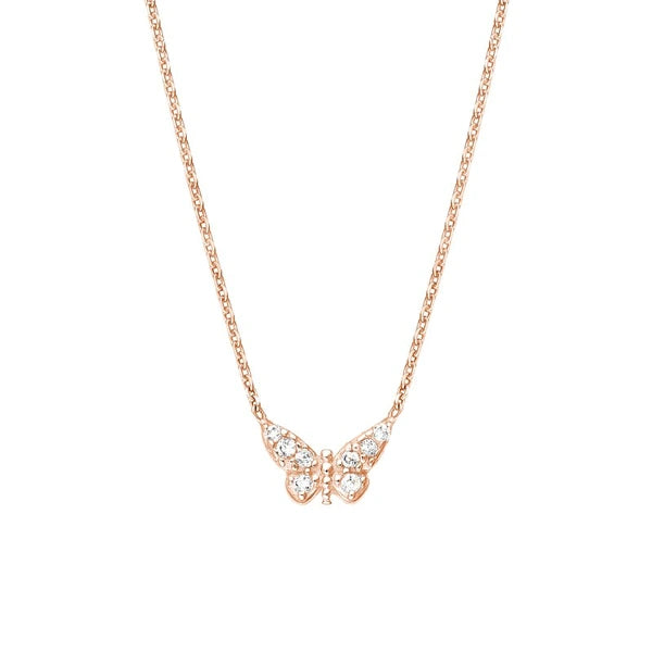Plated Sterling Silver Mini Butterfly Necklace