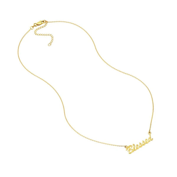 Script Blessed Adjustable Necklace