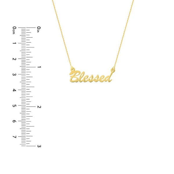 Script Blessed Adjustable Necklace