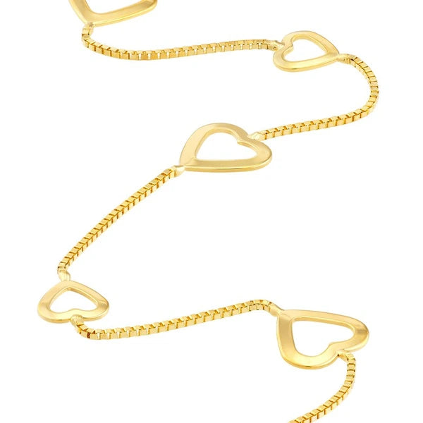 Open Heart on Box Chain Bracelet
