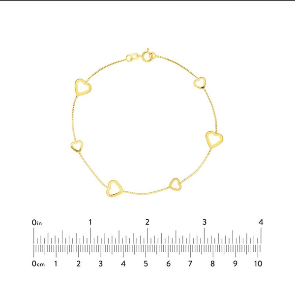 Open Heart on Box Chain Bracelet