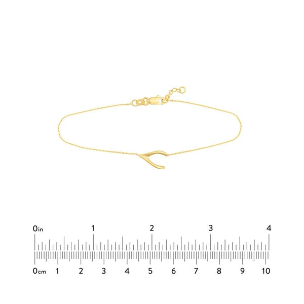 Sideways Wishbone Adjustable Bracelet