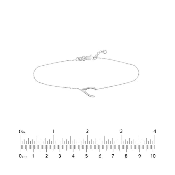 Sideways Wishbone Adjustable Bracelet