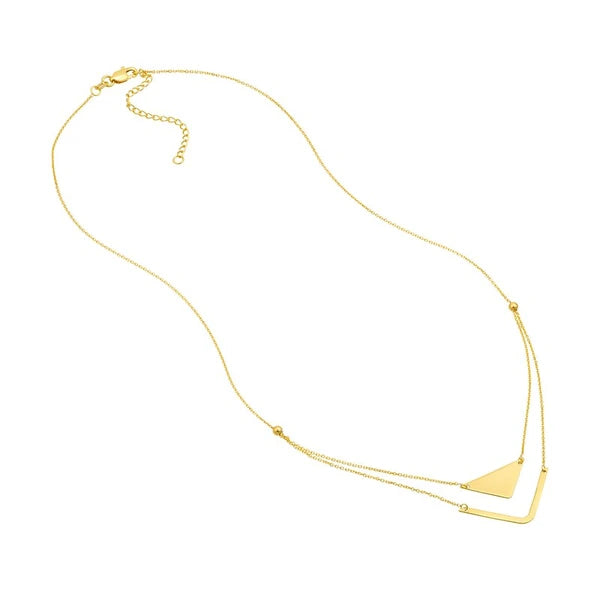 Triangle and Chevron Duo Adjustable Necklace