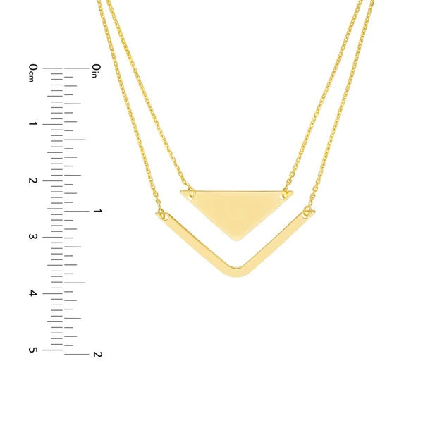 Triangle and Chevron Duo Adjustable Necklace