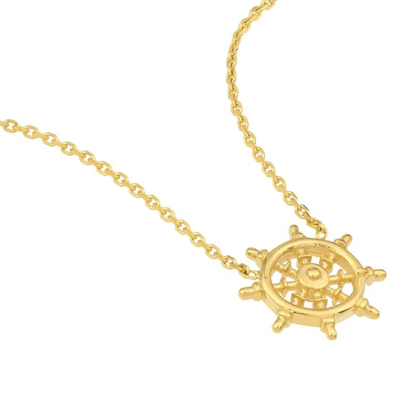 Mini Ship Wheel Adjustable Necklace
