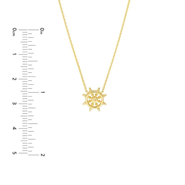 Mini Ship Wheel Adjustable Necklace