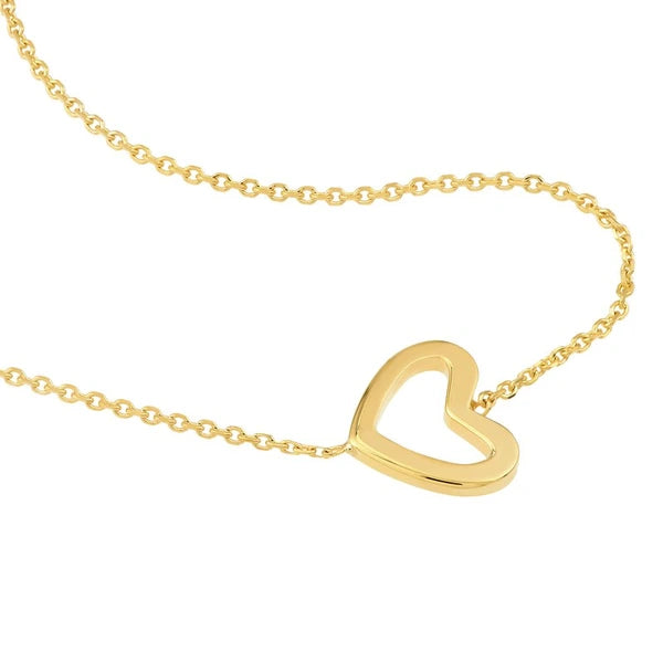 Sideways Mini Heart Adjustable Necklace