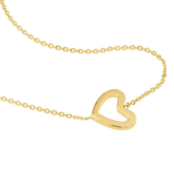 Sideways Mini Heart Adjustable Necklace