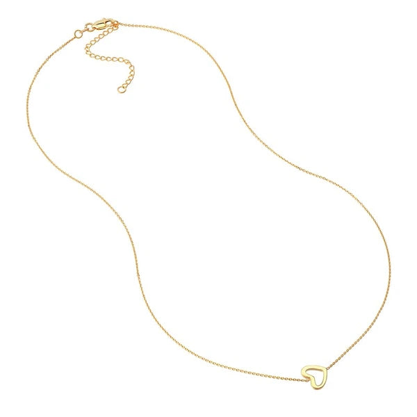 Sideways Mini Heart Adjustable Necklace