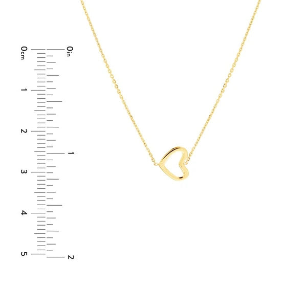 Sideways Mini Heart Adjustable Necklace