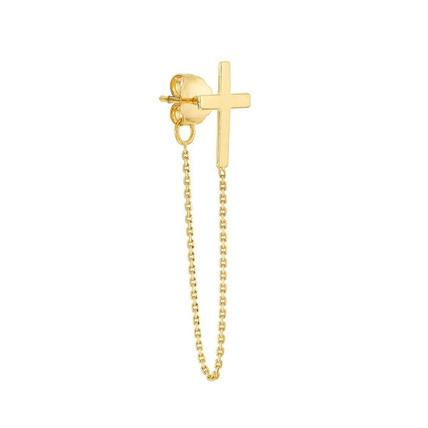 Front to Back Cross Chain Earrings