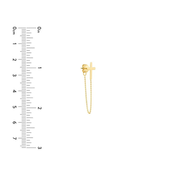 Front to Back Cross Chain Earrings